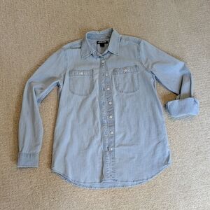 Lands' End Light Blue Casual Button Down Shirt